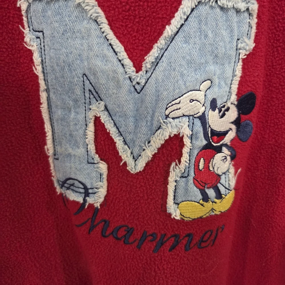 Disney Mickey Charmer Long Red Sleeve Sweatshirt Size XL Mickey Mouse Vintage - Picture 3 of 4